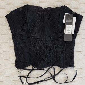 Fashion Nova Black Strapless Lace Corset